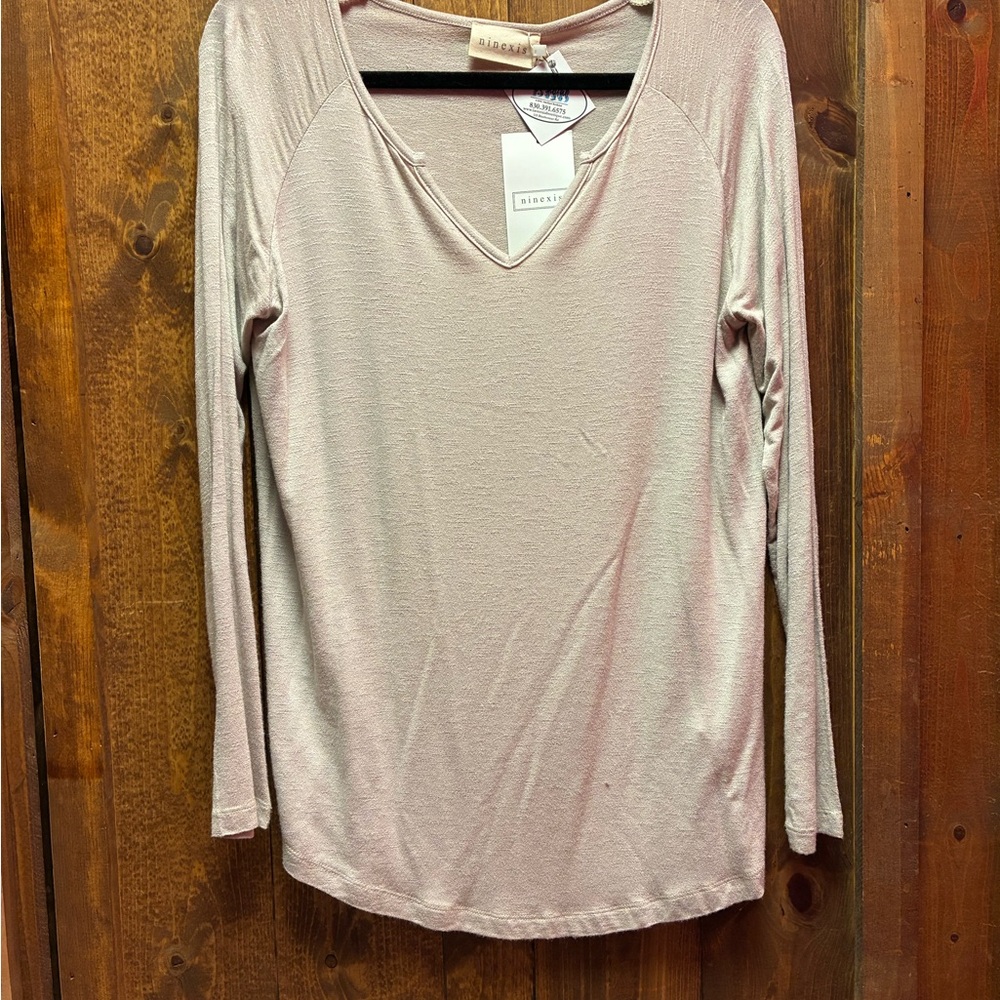 Beige Long Sleeve Top